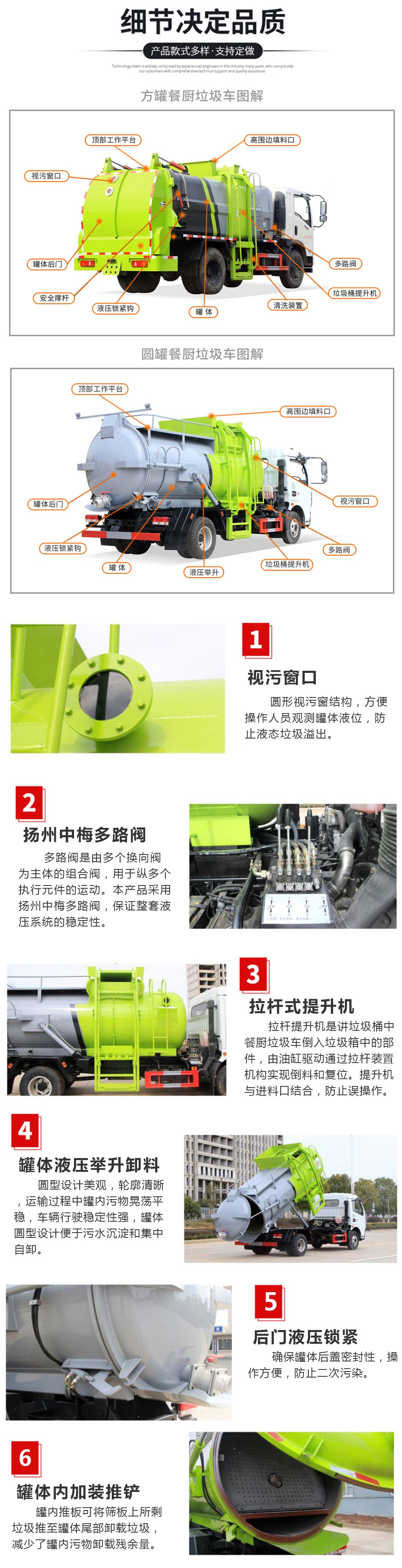 江淮駿鈴國(guó)六4.5方餐廚垃圾車(chē)